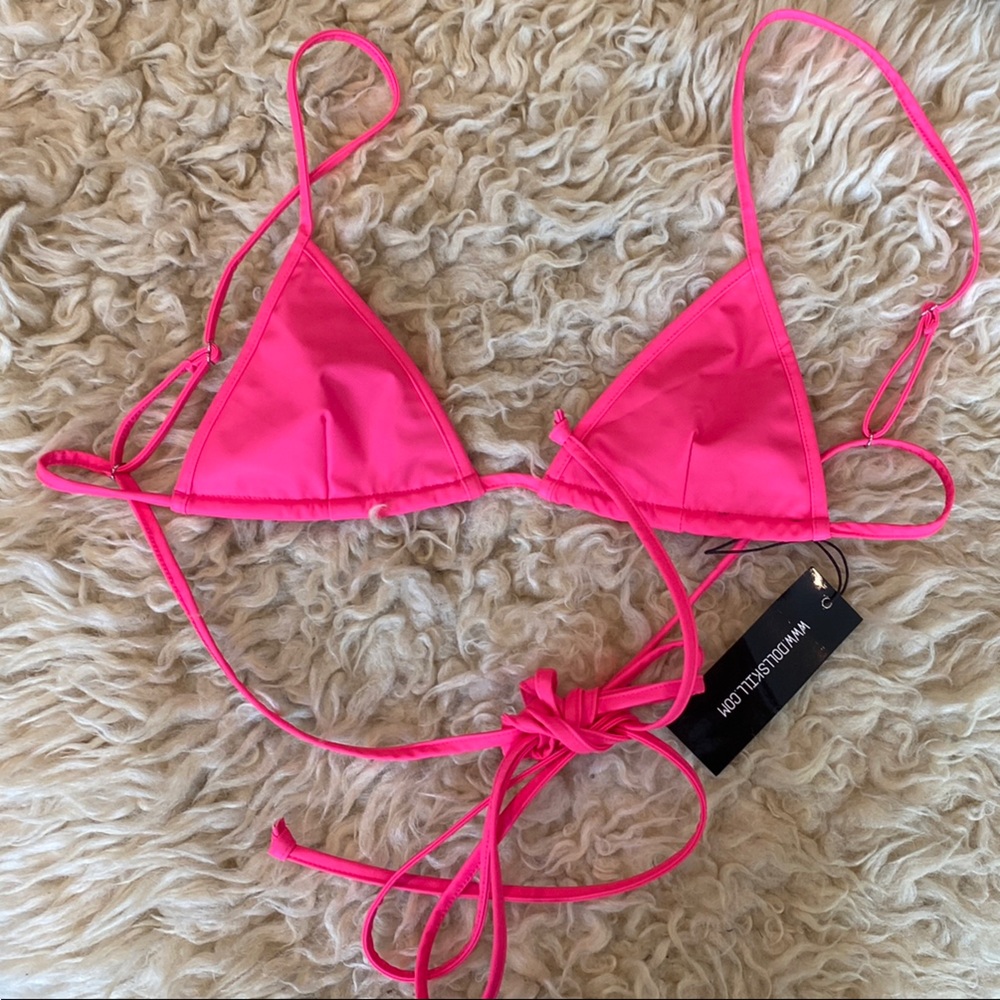 Dolls Kill Neon Pink Bikini top new